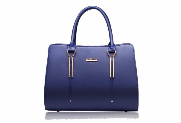 Waterproof Zippered Leather Tote Bags Solid Hand Holder Big Size With Pendant