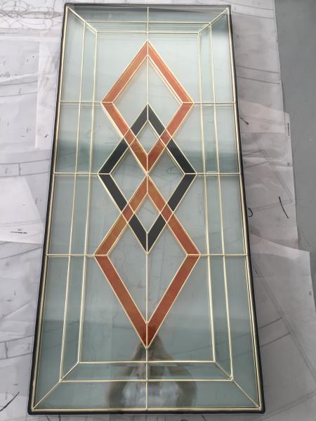 golden brass caming decoarative glass panel 1thickness of high quality