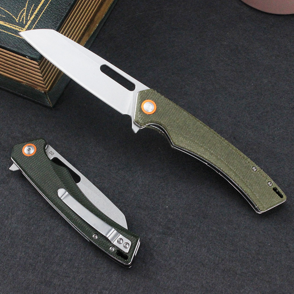 GT957 Outdoor Folding Knife Linen Handle Multifunctional Pocket Knife