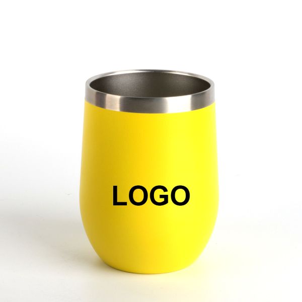 Egg Shaped Tumbler Cup 12oz Double Wall Insulated Stainless Steel with Lid