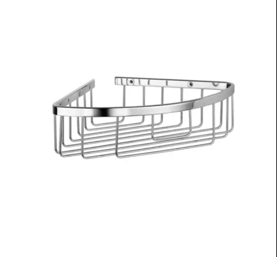 304 Bathroom Stainless Steel Bathroom Wall Hanging Single Tier Triangular Storage Basket