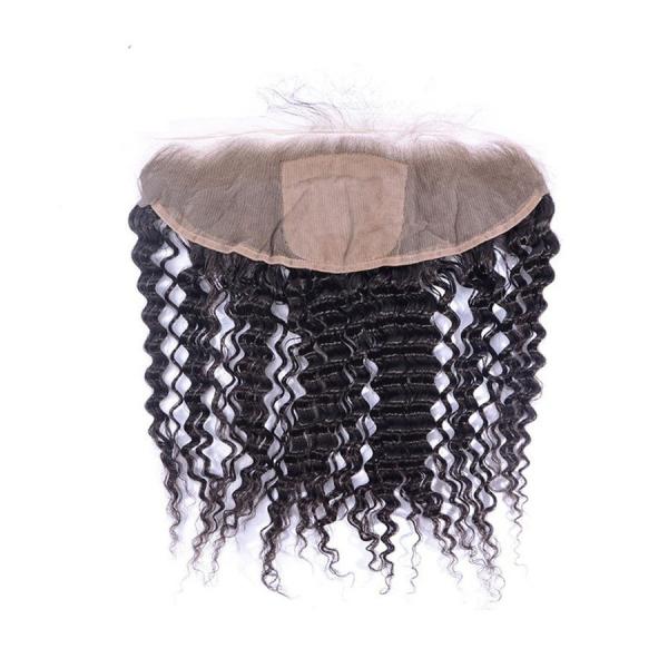 Parte crua do fechamento da parte dianteira do laço do cabelo humano do fechamento profundo do laço da onda 13x4
