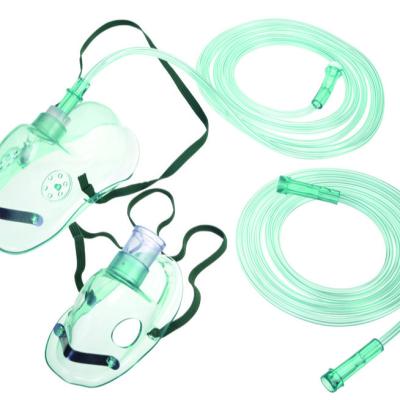 Medium 2,1m Tubo Respirador Máscara facial Pediátrica PVC Máscara de oxigénio transparente