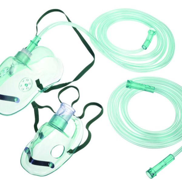 Medium 2m Tube Respirator Face Mask Pediatric PVC Transparent Oxygen Mask
