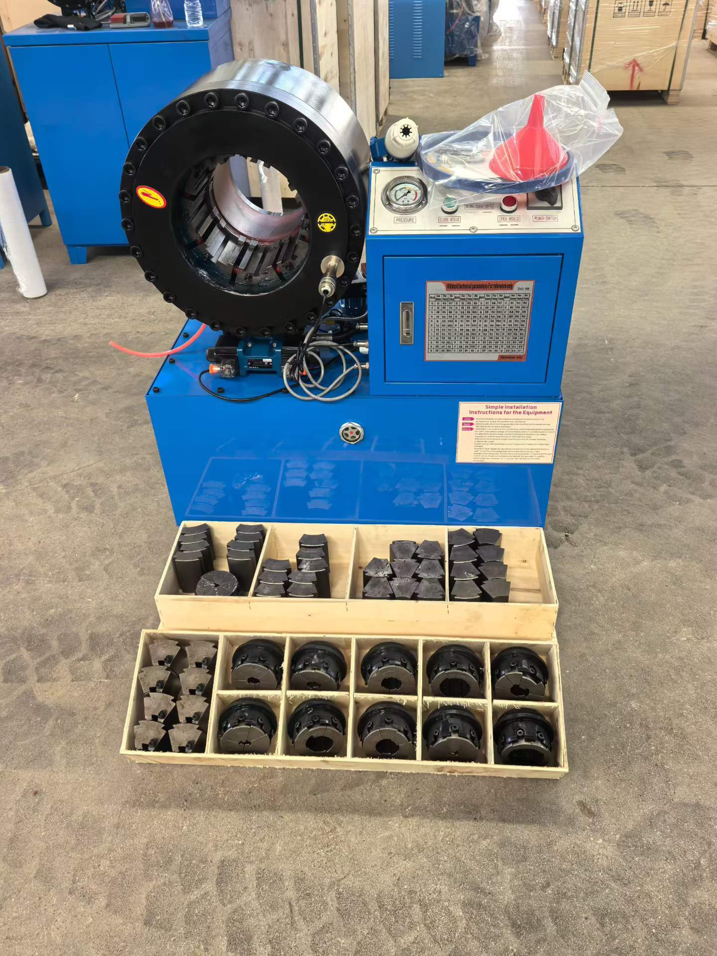 6 Inch Up To 150mm Hydraulic Hose Crimping Machine With 220v/380v/415v/240v Voltage 4-150mm Crimping Range Large Opening And 20 Interchangeable Dies