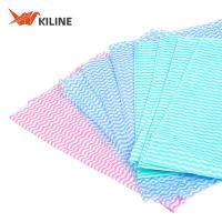 カスタマイズ可能な再利用可能なキッチンタオルロール カラーコードクリーニング布 80gm