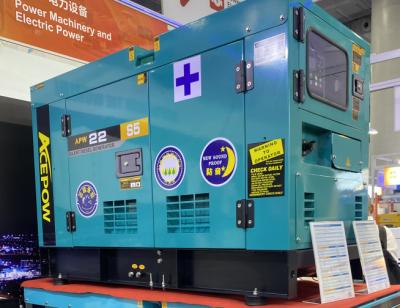 Green 22kva Diesel Engine Generator Set Mechanic Start System Customized Rated Voltage