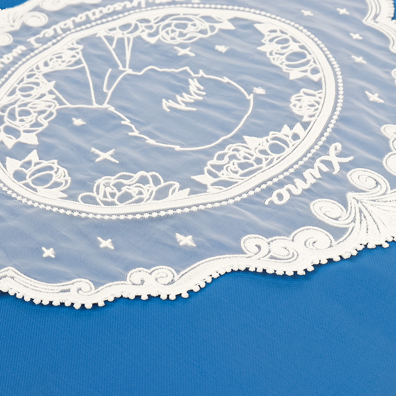 Water Soluble Embroidered White Embroidered Patch Round Square Mat Clothes Decoration Coffee Coaster