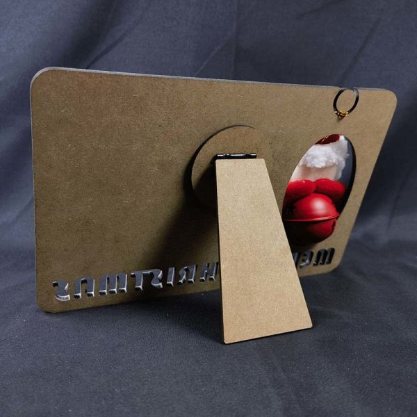 Sublimation MDF Christmas Photo Frame With Doll Personalized Christmas Picture Frames