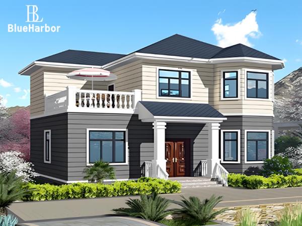 Modern Light Gauge Steel Prefabricated Residential Houses For Residence