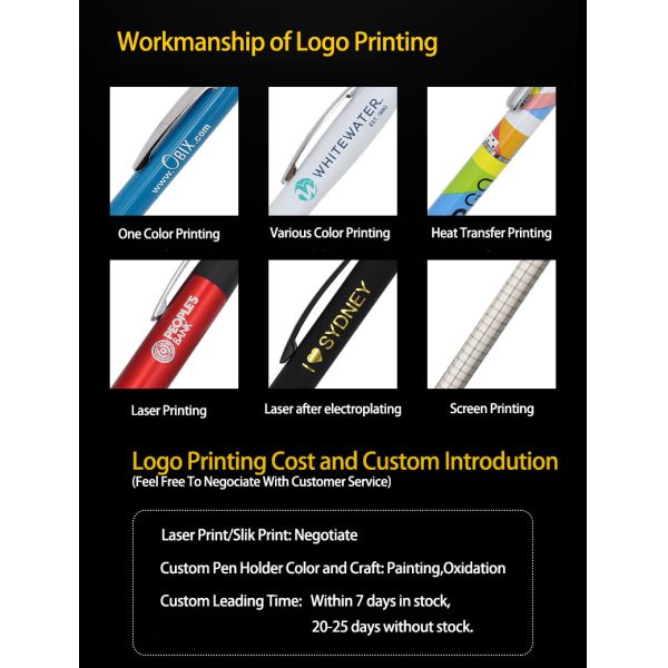 Business Office 2 in 1 Touch Screen Ballpoint Pen Stylus Pen With Laser Engraving Logo