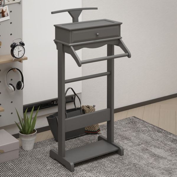 Floor stand clothes valet stand with Stroage jewelry  shelf
