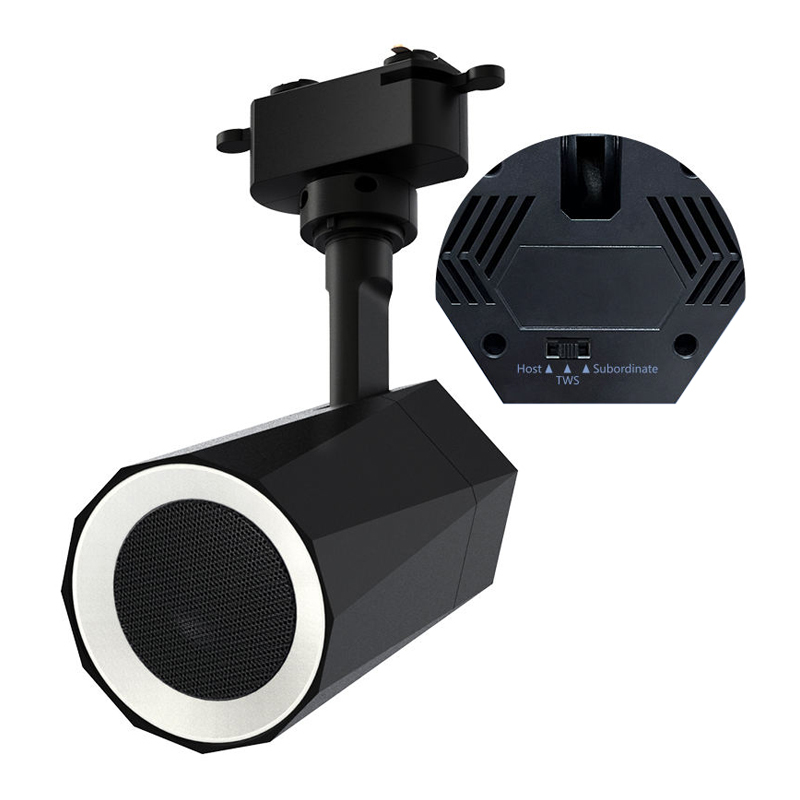 12W Bluetooth 5.3 Speaker Track Light with High CRI >90 for Shop and Room Lighting