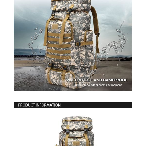 50L mochila impermeable para senderismo deportes acampar ligero y versátil