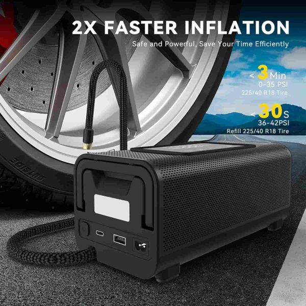 Double Cylinders Heavy Duty Truck Tyre Inflator Intelligent Wireless Car Inflation Pump