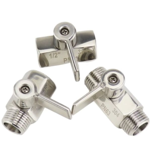 SS304 SS316 Stainless Steel Mini Ball Valve Female to Male Threaded Female Thread 90° Handle Water Gas Shut-off Valve
