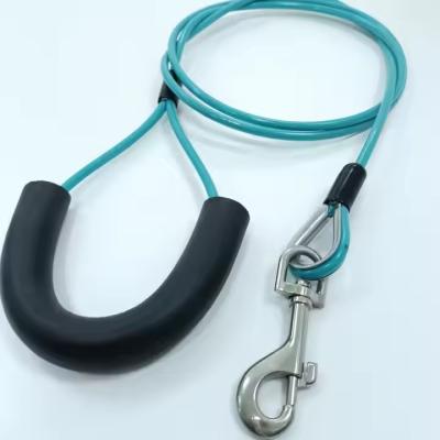Câble d'attache pour chien à ressort en PVC 7x7 7x19 et piquet, longue laisse en nylon pour animaux de compagnie