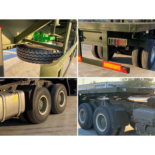 3 Axles Flatbed Transport Truck Semi Trailer 40FT Container