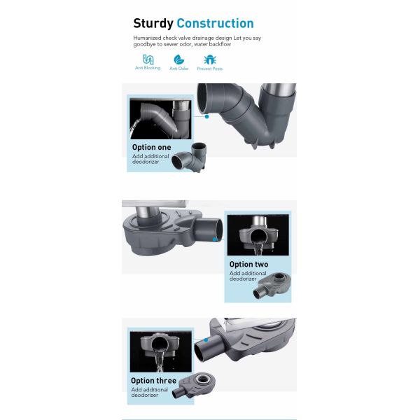 5.25 Inch Modern Square Shower Drain Stainless Steel 304 Material With Removable Grate