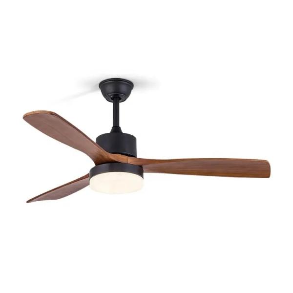 Fábrica mayorista de decoración nórdica hacia adelante hacia atrás 3 cuchillas ventilador de techo luz con control remoto de madera 42 pulgadas