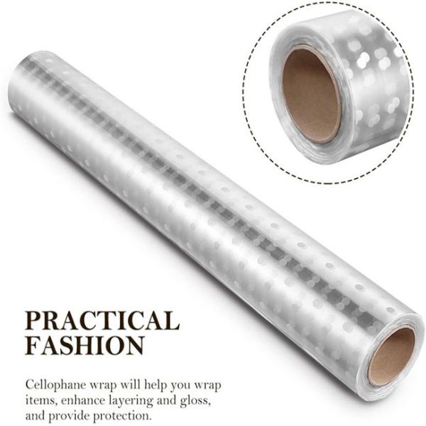 White Dot OPP Cellophane Candy Wrappers 3mils For Flowers Bouquet