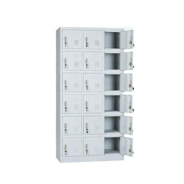 Armário de armazenamento chave do metal do fechamento de 18 portas para a carga do telefone celular