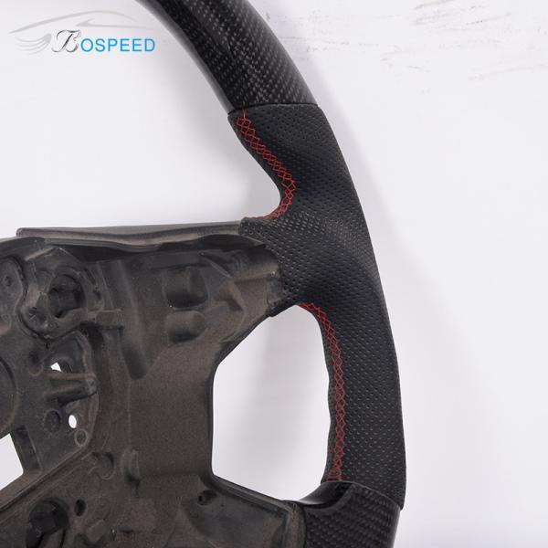 Custom Gloss Carbon Fiber Ford Fiesta Steering Wheel Black Perforated Leather