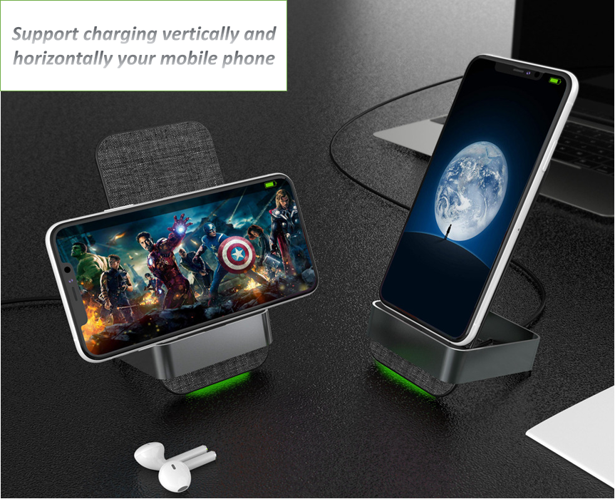 Vertical Dual Coils 15W 205KHz Mobile Phone Wireless Charger