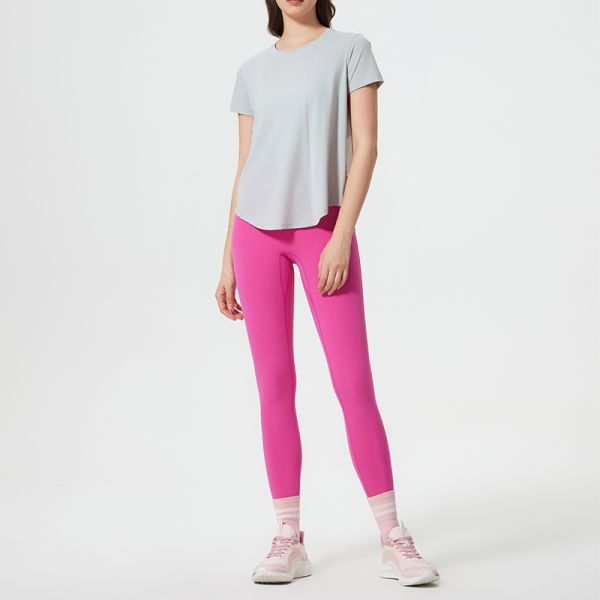 Quick Dry Short Sleeve Tee Yoga Activewear Breathable Lightweight for Outdoor Fitness