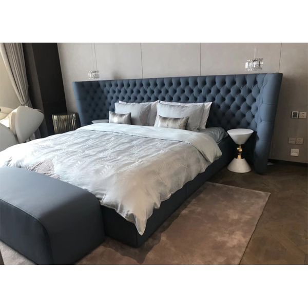 мебель спальни короля Размера Ткани Кровати 3.46m 2.2m современная устанавливает 59.0in