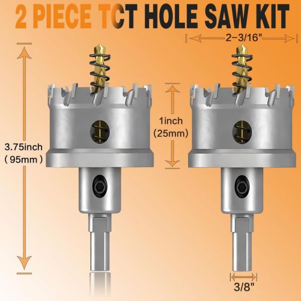 Professional 55mm Tungsten Carbide Tipped Hole Saw | Anti-Shatter Design for Thick Plates