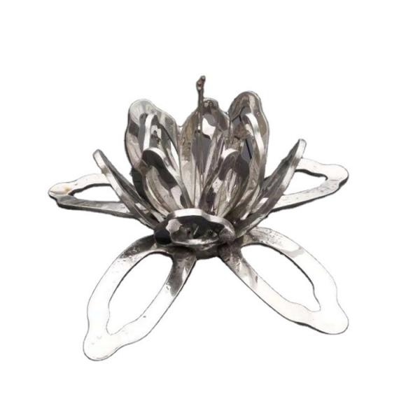 Metal Lotus Flower Sculpture SS304 Lotus Flower Garden Statue