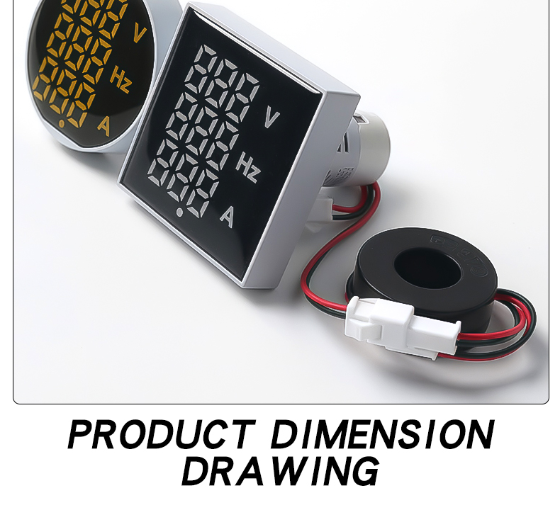 LED Voltmeter Hertz Meter Digital Indicator Lamp AD112-50 Panel Meters Small Instrument Displaying Three Values Large Area Meter