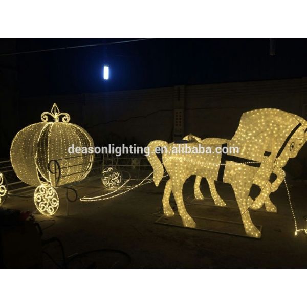Led christmas horse carriage cinderella carriage