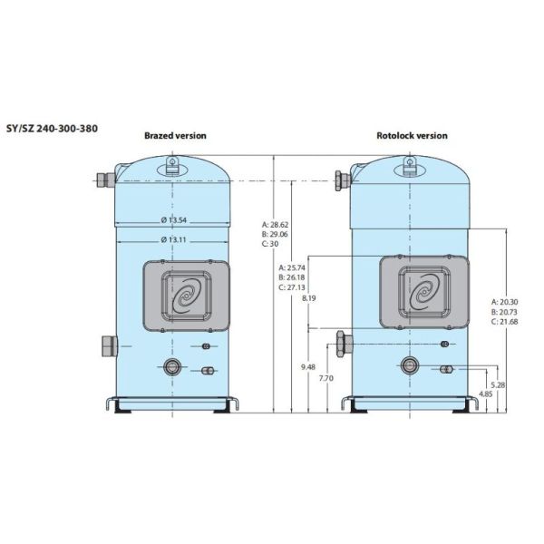 SY серия Performer кондиционер компрессор Скролл компрессор SY240A4CBE SY240~SY300 20~25 HP