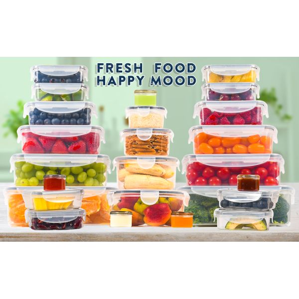 Hard Plastic Food Storage Containers With Lids Airtight-85 OZ To Sauces Box, Stackable Kitchen Bowls Set Meal Prep