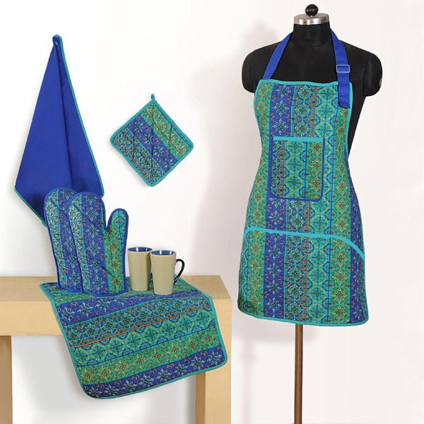 Ladies Apron, Adult Apron, Blue Kitchen Apron, Full Cooking Apron, Kitchen Apron, Floral Apron, Gift For Her, Full Apron