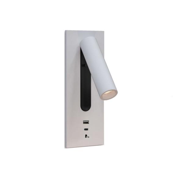 Adjustable recessed flexible LED headboard reading lamp USB aluminum hotel villa bedside wall light bed wall lighting