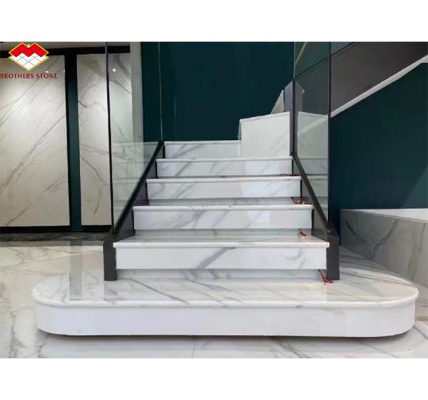 Nano White Crystal Dining Table Top Modern Big Slab Marble Look Porcelain Tile for Steps