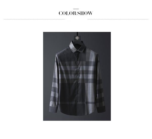 Camisas de maior tamanho para homens em tecido de abóbora de cor sólida com fecho de botão coberto