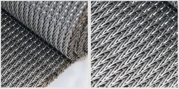 Food Grade 304 Stainless Steel Herringbone Weave Conveyor Belt for Baking Frying Freezing Line