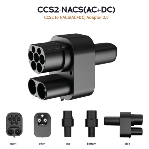 200A CCS2 Combo Adapter | Tesla to CCS2 DC Charging Converter Plug
