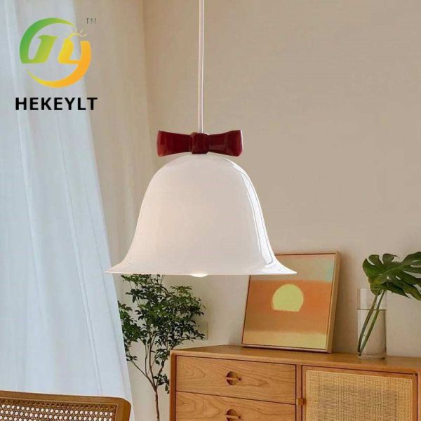 Лампа ветра сливк девушки ветра Смычк-узла люстры нордического ухода за больным спальни небольшая