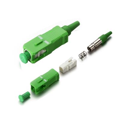 Green PC Fiber Patch Cord Connectors 0.9mm 2.0mm 3.0mm , SC APC Connector
