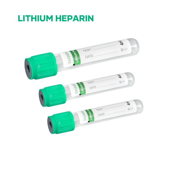 Green Cap Lithium Heparin Blood Collection Tube For Emergency Biochemical Test