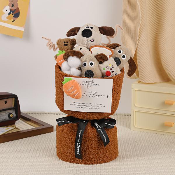 Bouquet de poupée en boucle pour petite amie Bestie Enfants Journée de l'étudiant Cadeau 520 Cérémonie d'adulte