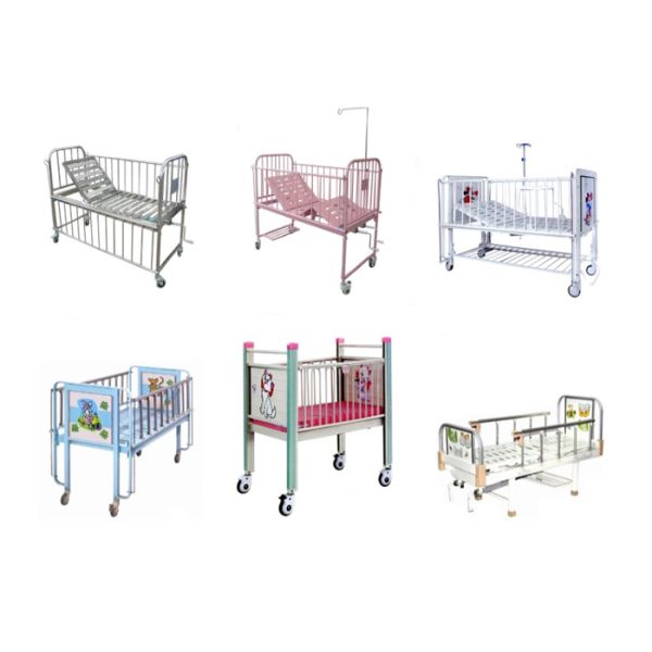 Medical Pediatric Children One Crank Beds Hospital Baby Bed Full Stainless Steel ALS - BB005