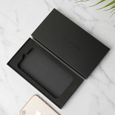 Caixa de embalagem preta de papelão reciclado OEM para caixa de telefone caixa de presente com tampa