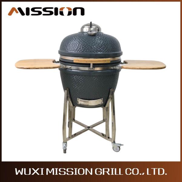 wood fireplace outdoor kitchen CSA Grey  24 Inch Kamado Grill
