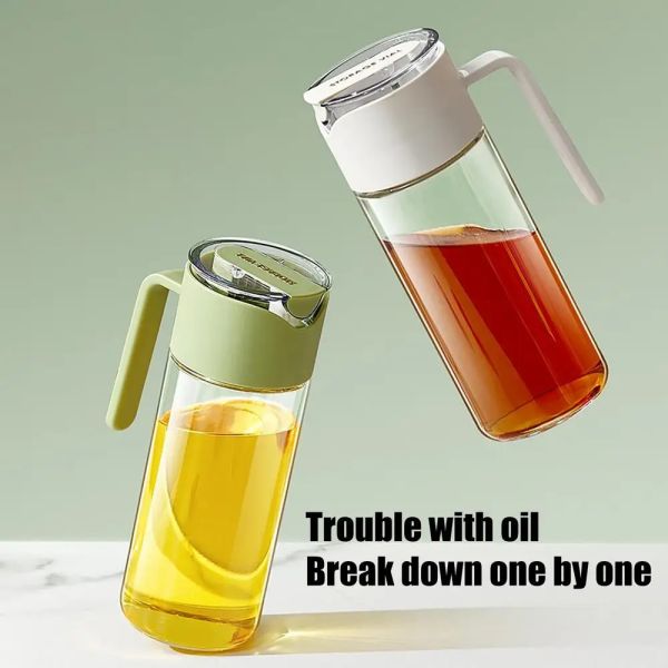 Gravity Automatically Open Close Oil Dispenser Bottle Leakproof 550ml With Pourer